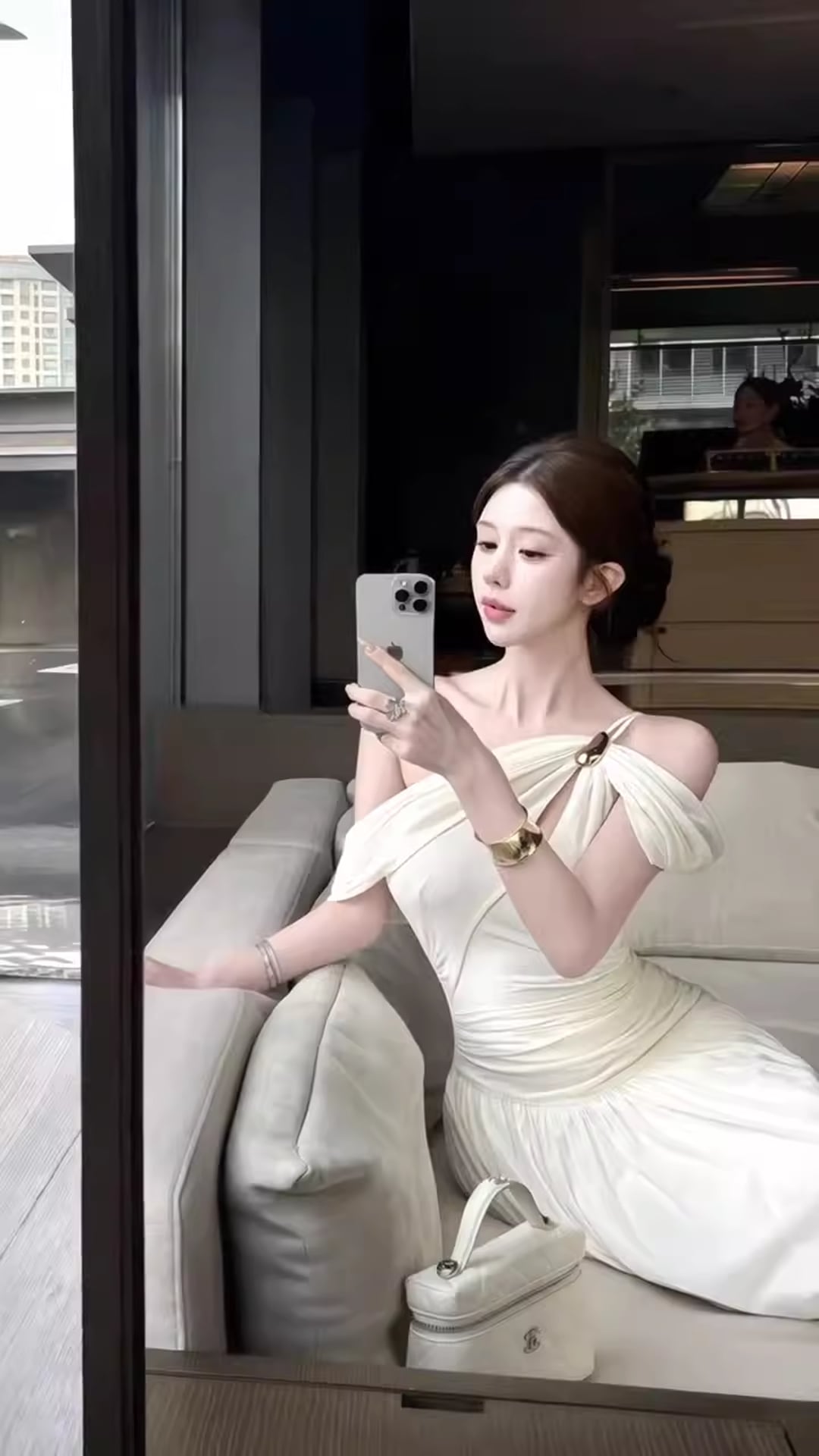 【dress】2wayノースリーブロングギャザーワンピース Q8402