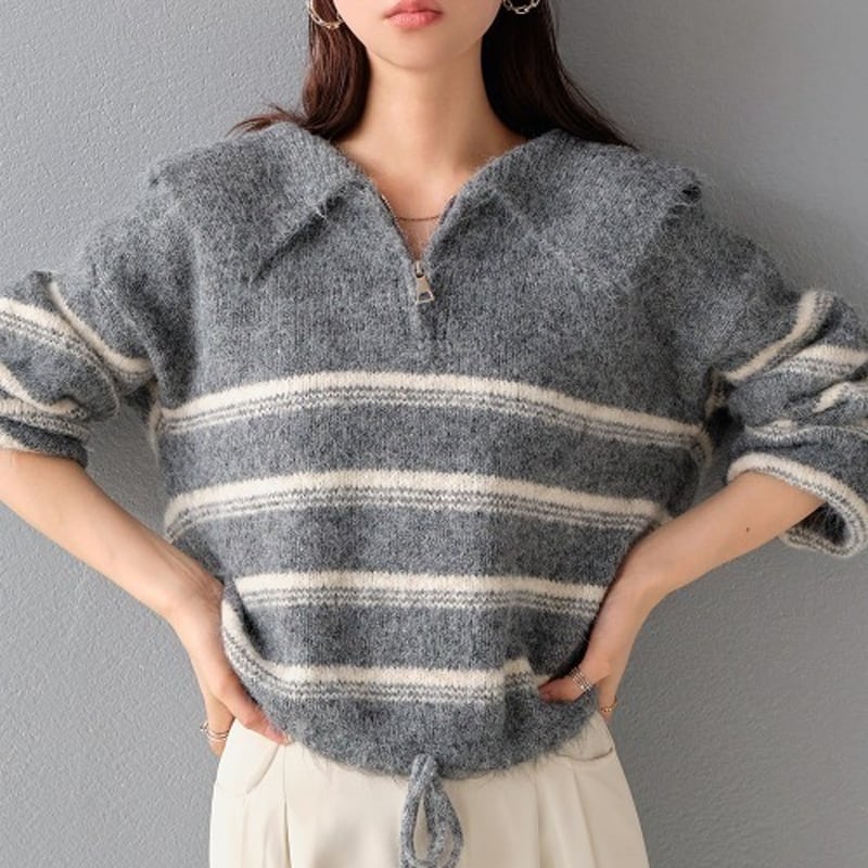 【tops】Vネックニットトップス Q7078