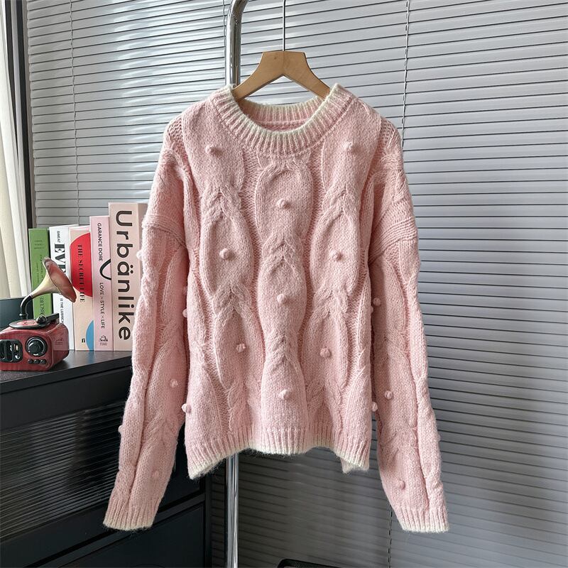 【tops】クルーネックニットセーター　M18755