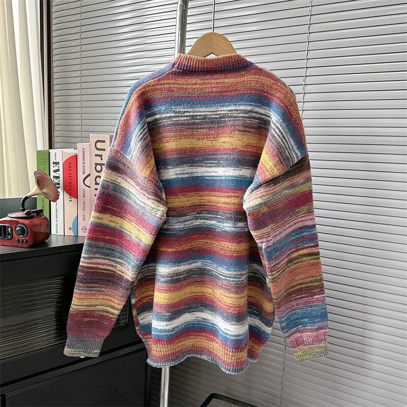 【tops】ボーダー柄ニットセーター　M18624