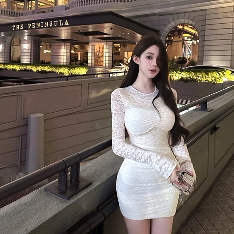 【dress】レースタイトワンピース Q7624
