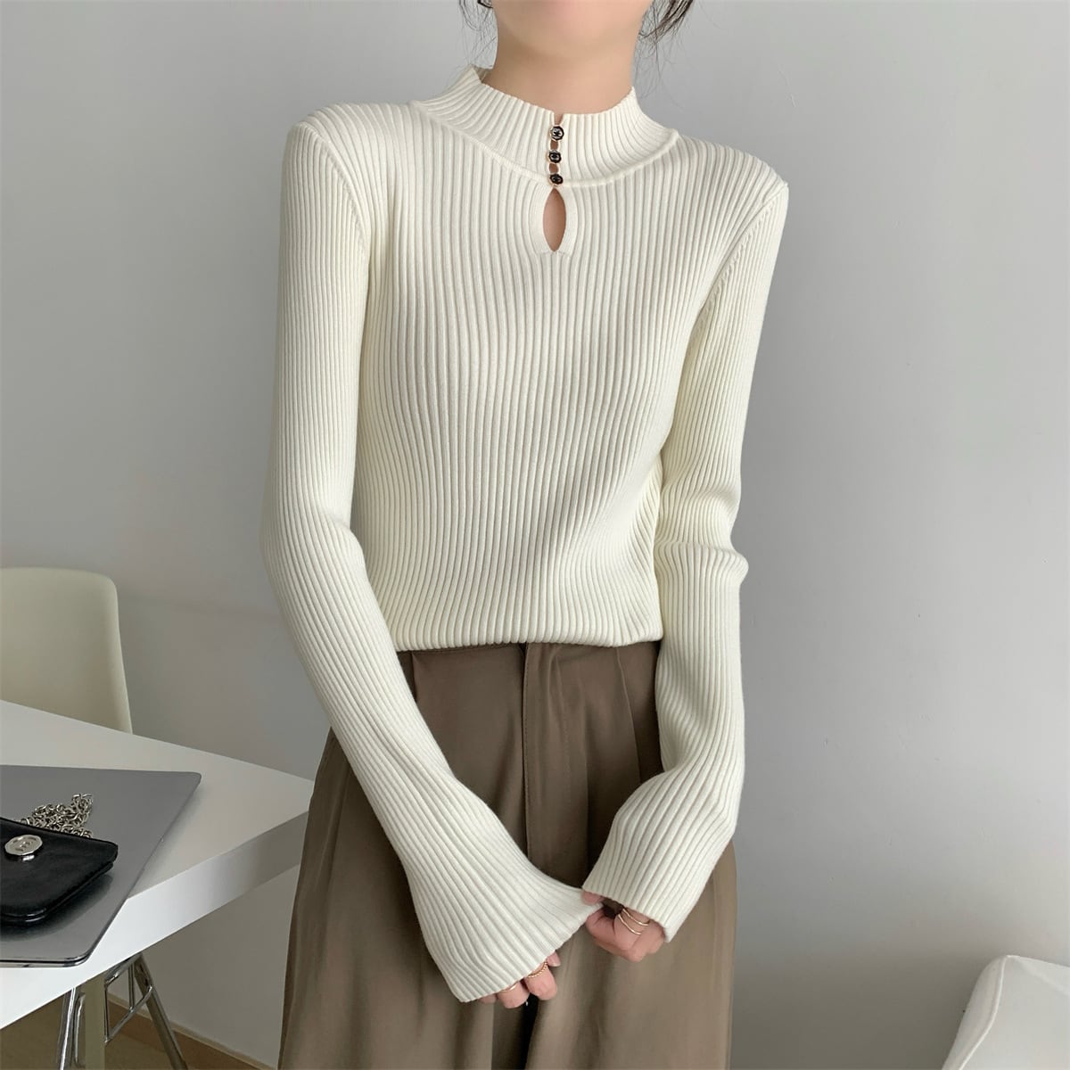 【tops】ニットトップス　M27664
