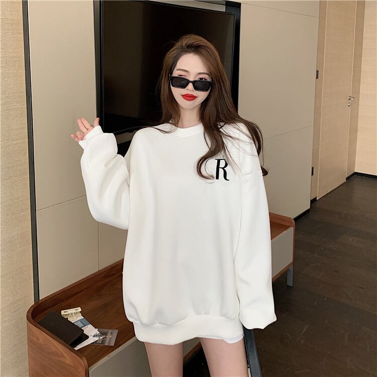 【tops】オシャレ度満点〜気質満点トップス長袖英字柄ラウンドネックINS風パーカー G9174