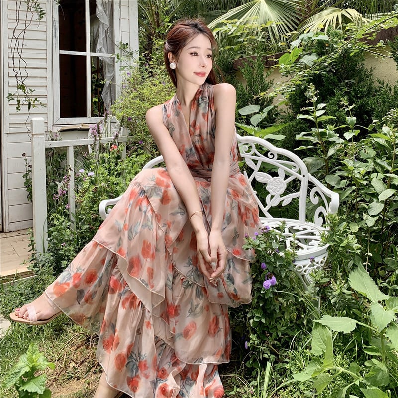 【dress】プリントワンピース　M25292