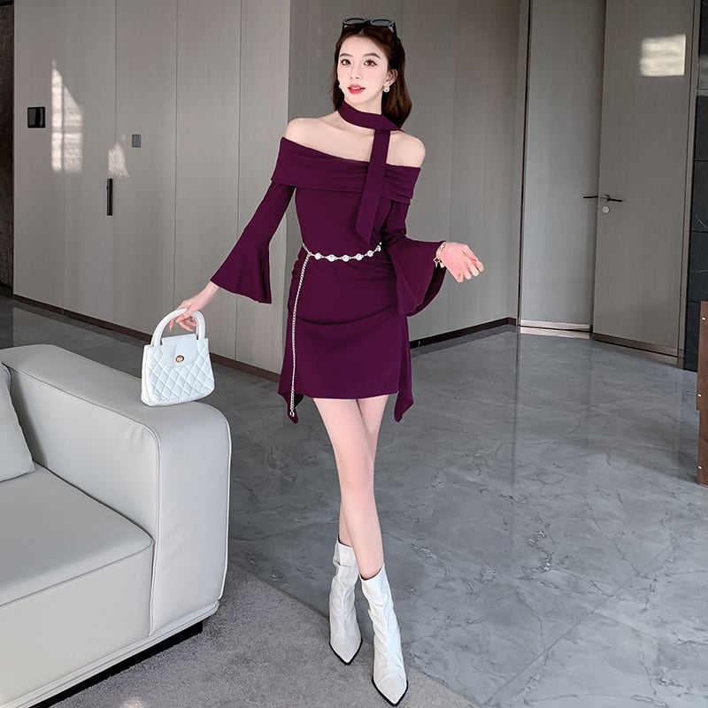 【dress】ボートネックワンピース　M28352
