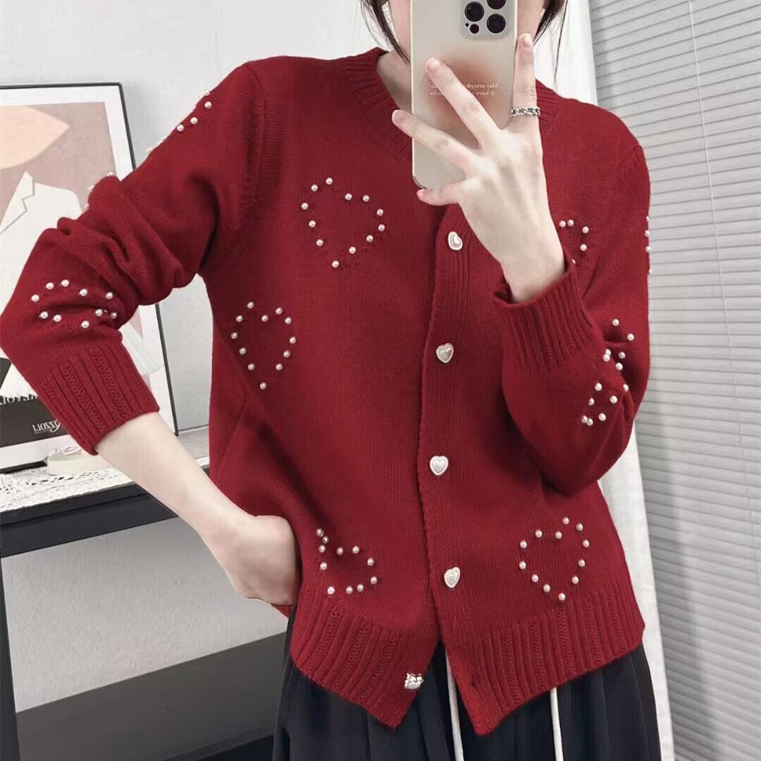 【outer】パール付きカーディガン　N2756