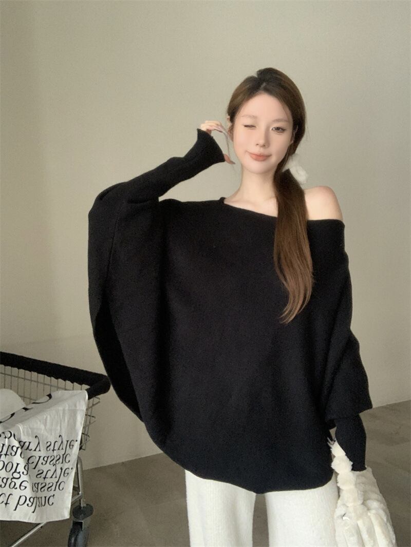 【tops】ドルマンスリーブニットトップス　M28395