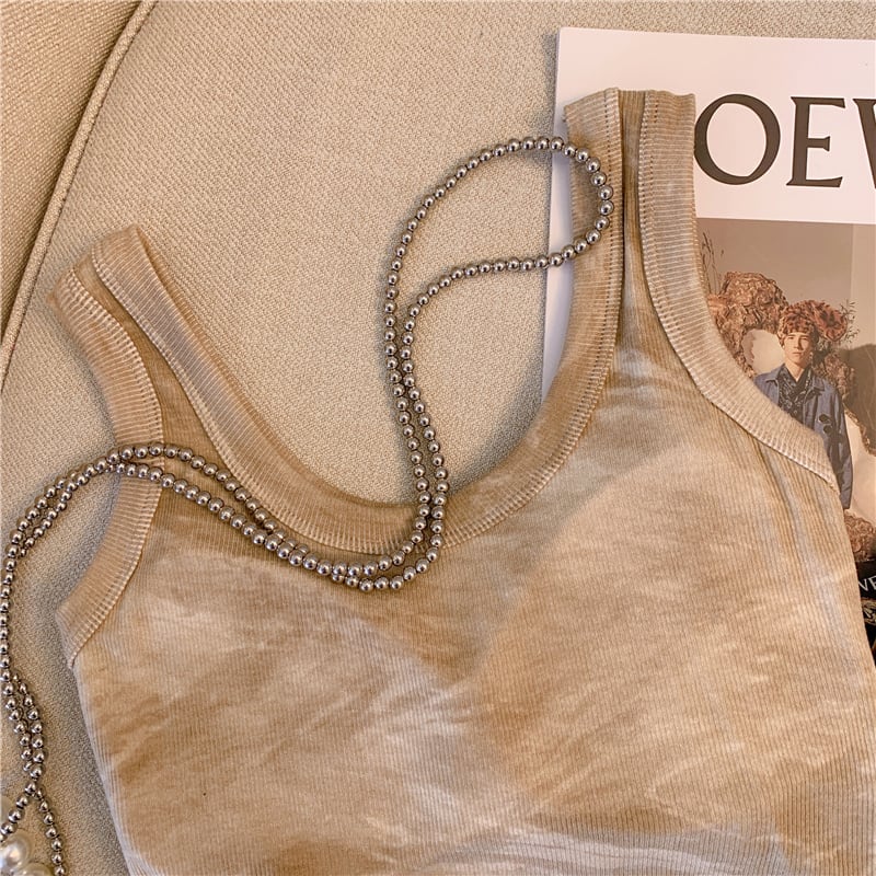 【tops】3色UネックタンクトップF7482