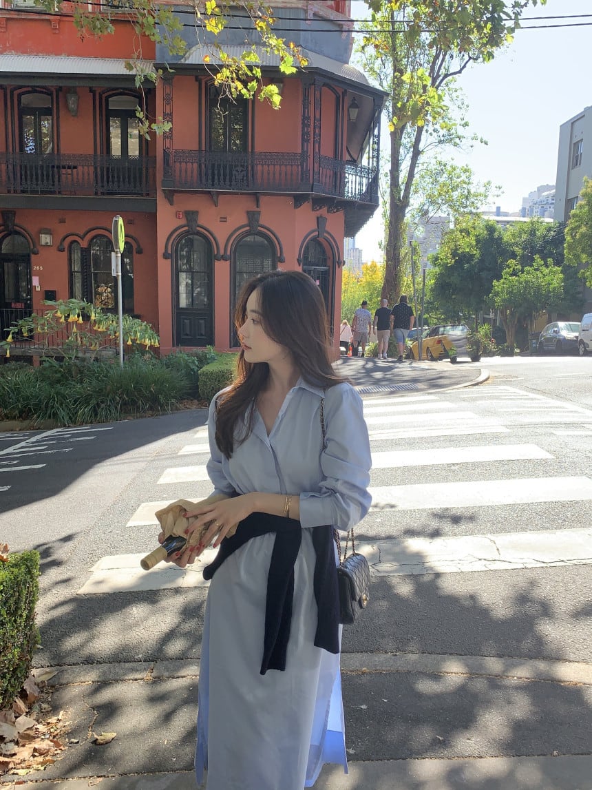 【dress】ウエストカットシャツワンピース G20859