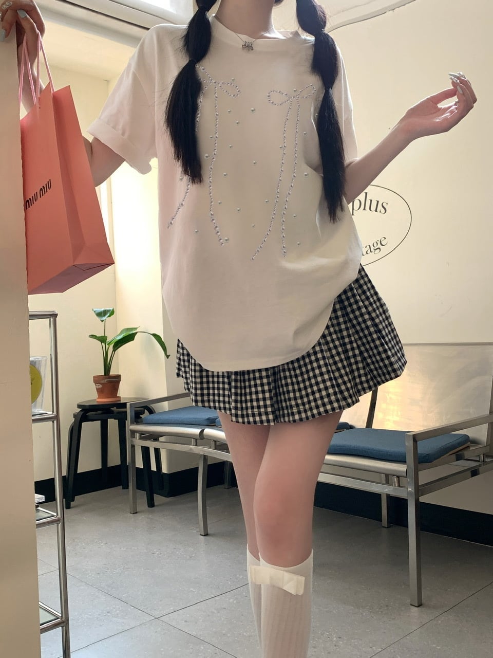 【tops】ビジューTシャツ　M24858