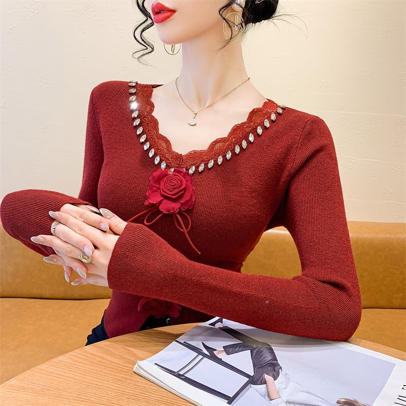 【tops】立体フラワーニットトップス　M27793
