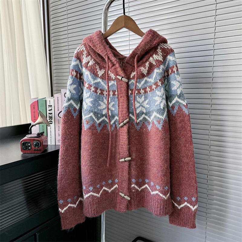 【outer】ジャカードニットカーデ　M28353