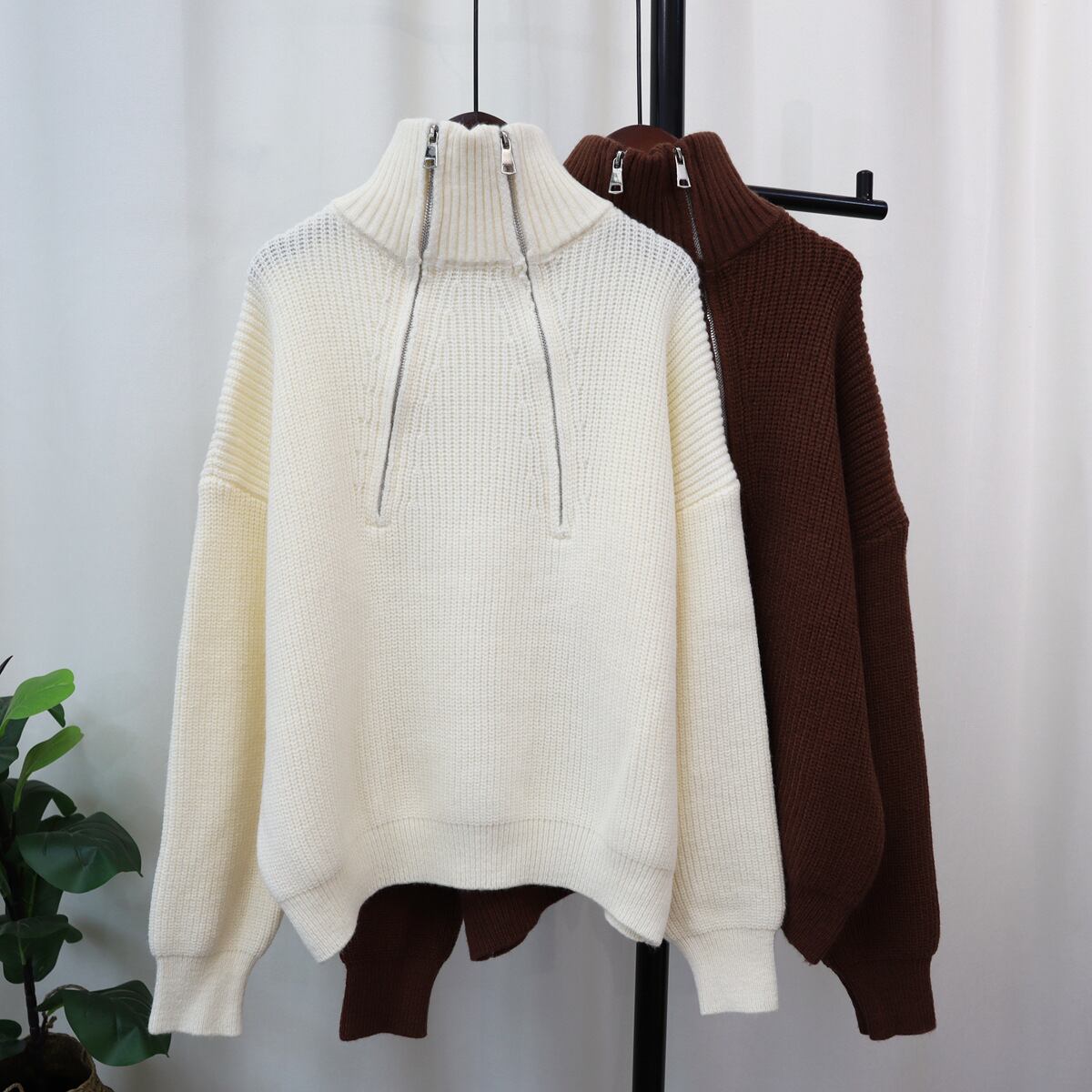 【tops】ファスナーニットセーター　M18759