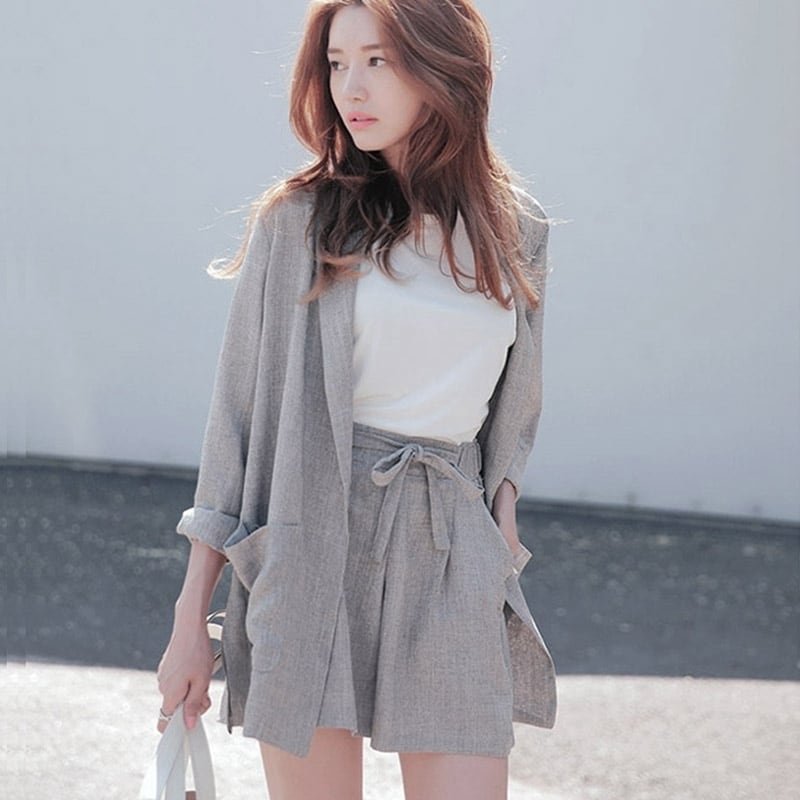 【set】好感度UP!気質満点レトロOL通勤ファッション洋気２点セット G1170