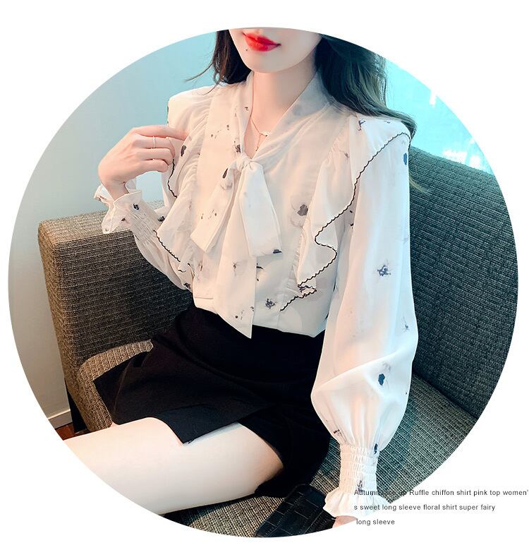 【tops】リボン付きシャツトップス　M18477