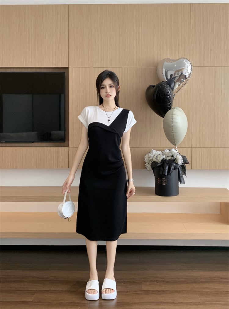 【dress】切り替えTシャツワンピース G20718