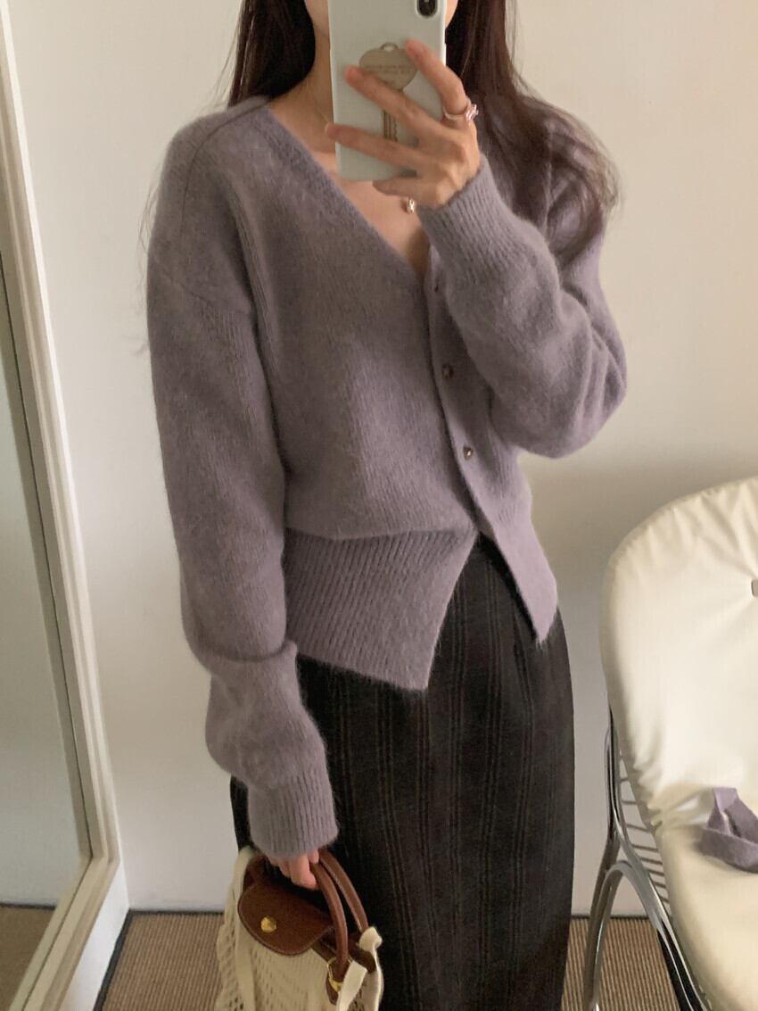 【outer】Vネックニットカーデ　M27492