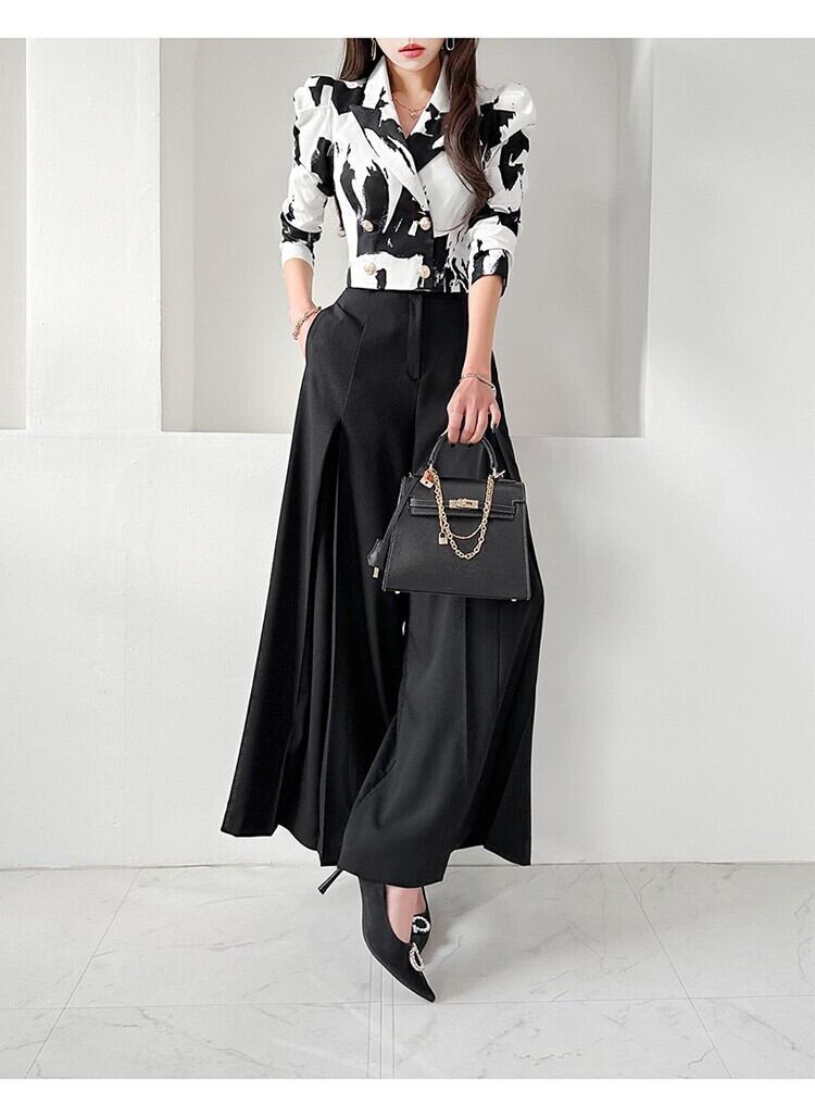 【set】スーツアウター+ガウチョパンツ２点セットG21021