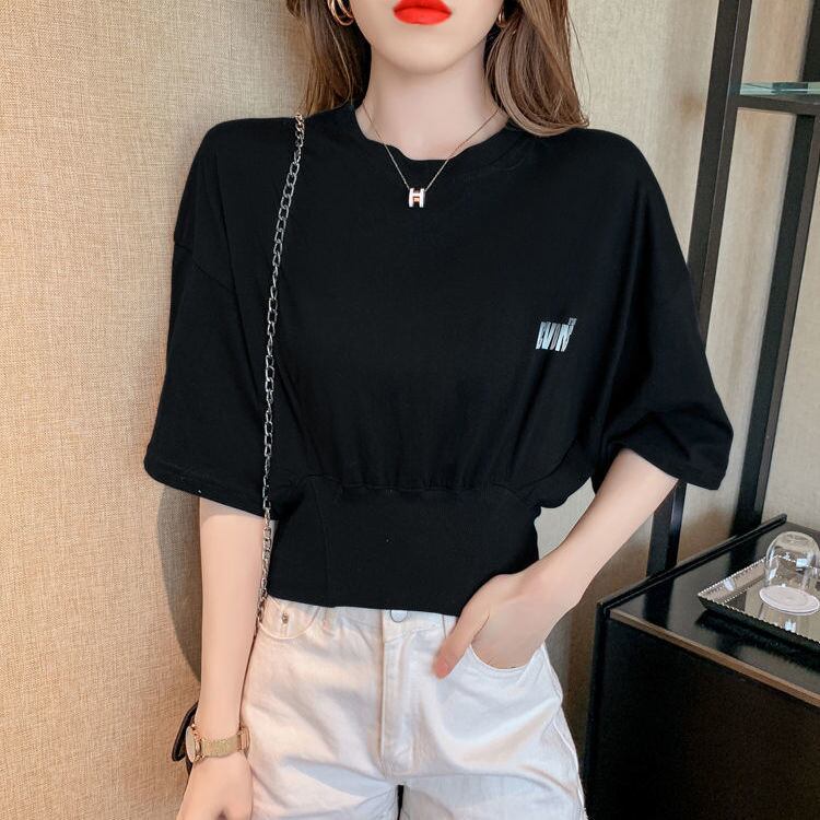 【tops】3色ウェスト絞りＴシャツF7369