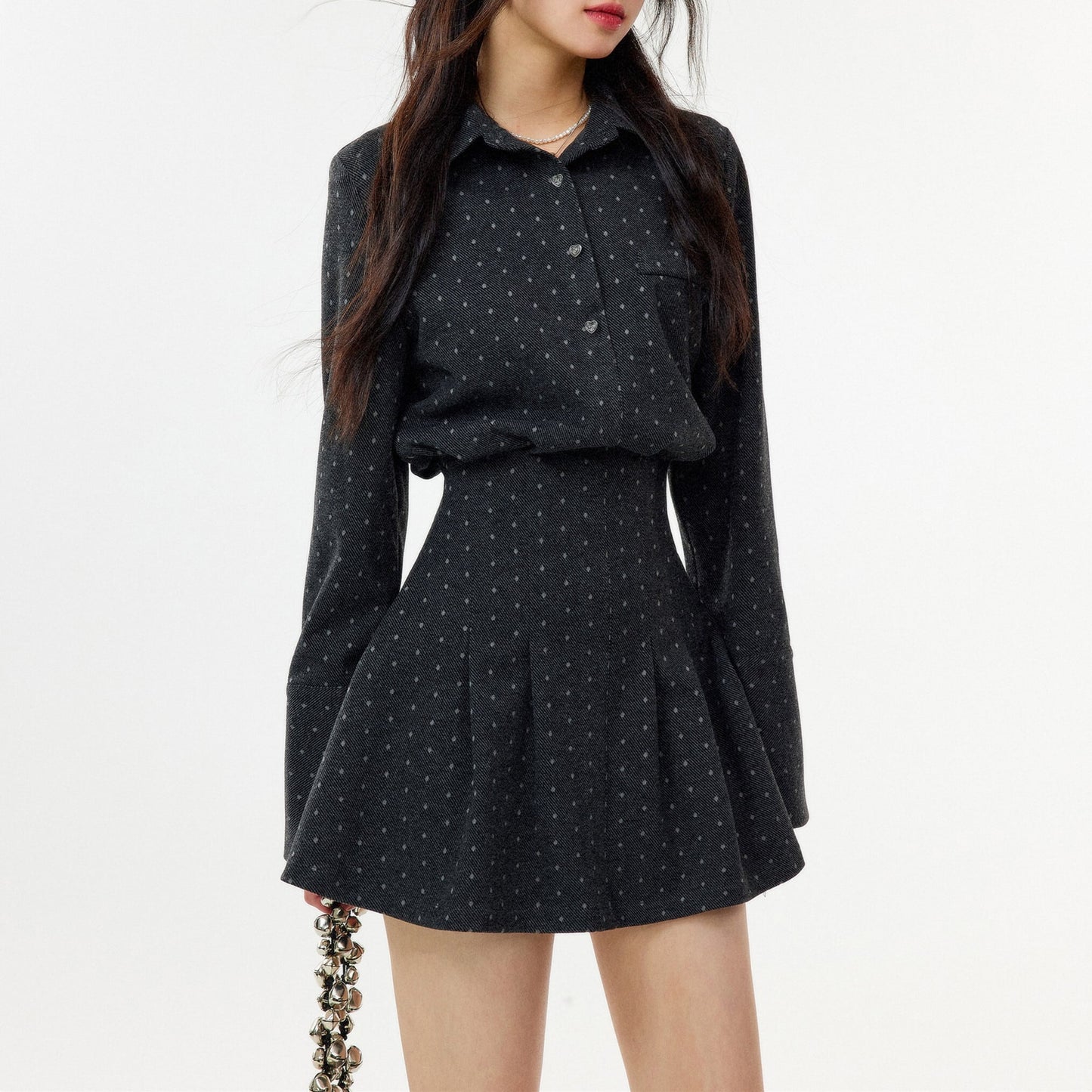 【dress】ドット柄ミニワンピース　N3483