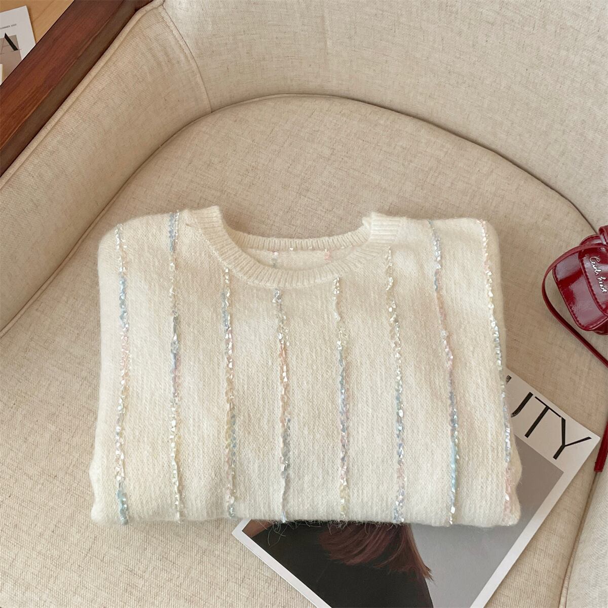 【tops】クルーネックニットセーター　M29212