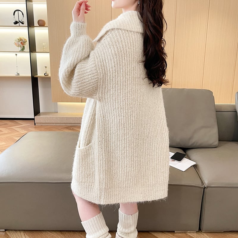 【outer】ロングニットカーディガン Q7191