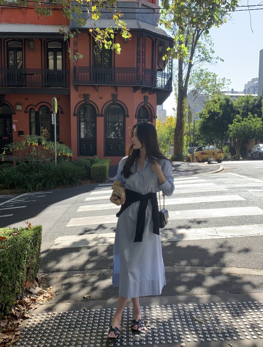 【dress】ウエストカットシャツワンピース G20859