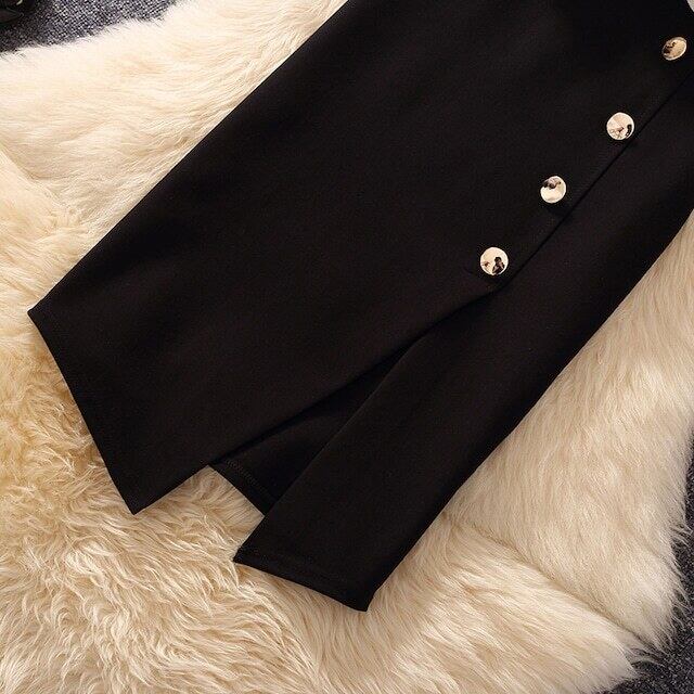 【set】好感度満載！秋冬新作Vネックベスト+無地セーター+美シルエットスカート通勤日常3点セットF1295