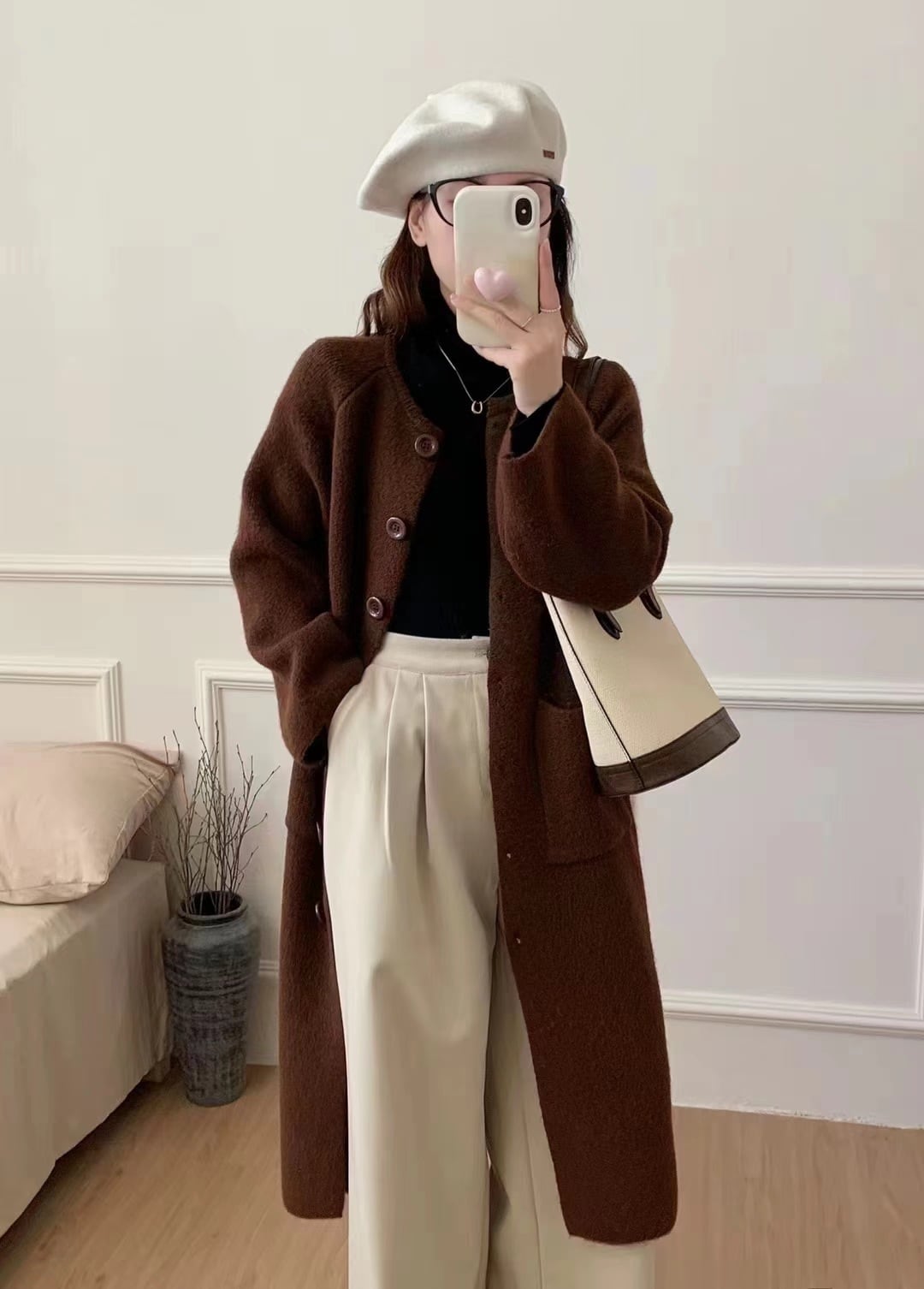 【outer】ロング丈ニットカーデ　M27282