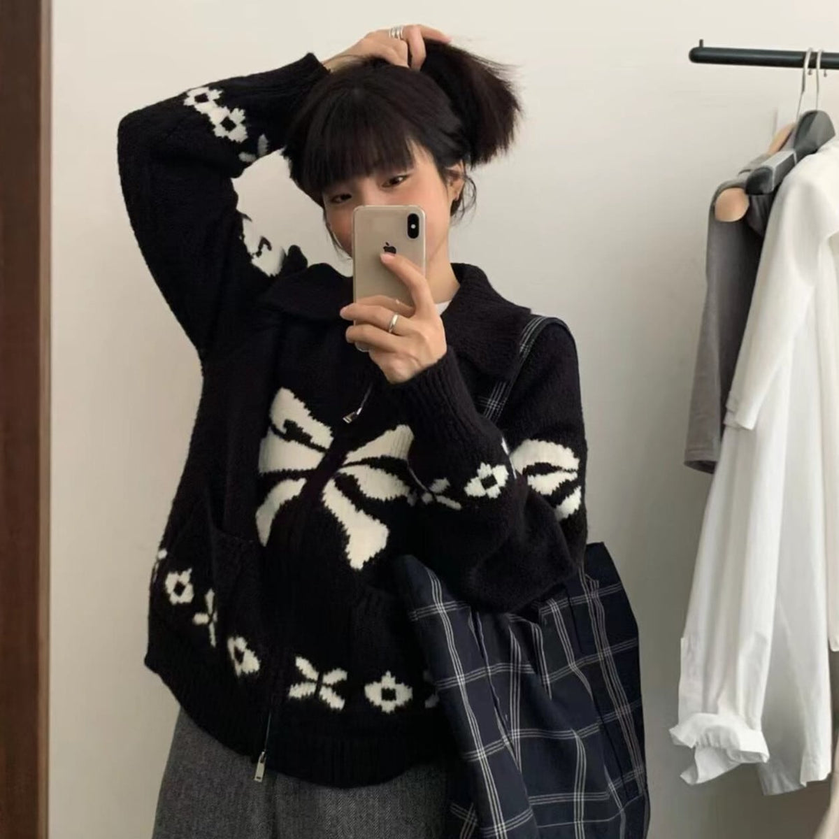 【outer】ファスナーニットカーデ　M26287