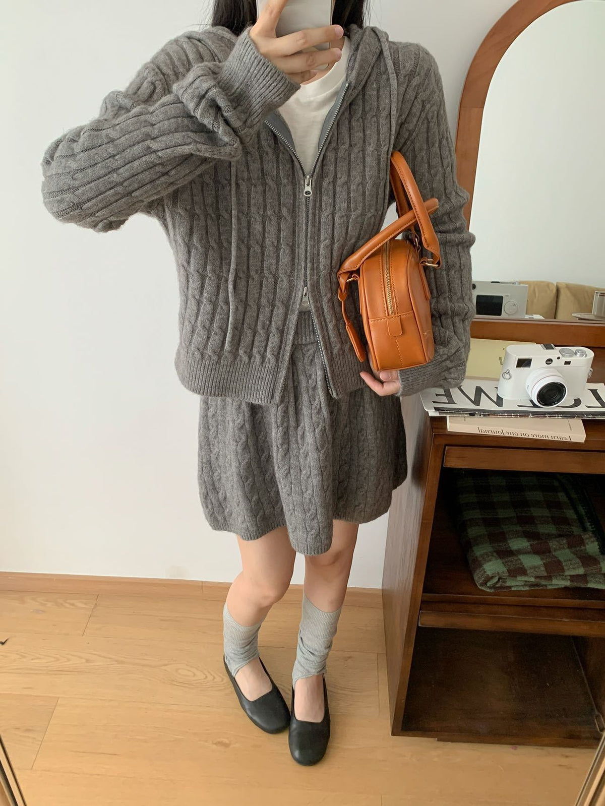 【set】ニットカーデ×スカートセット　M26890
