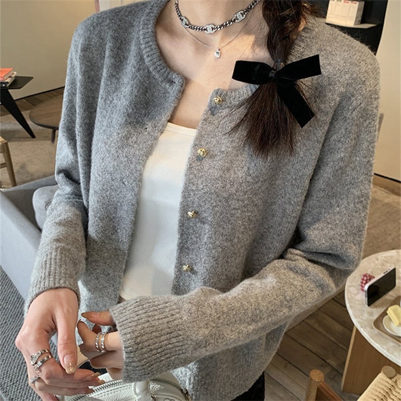 【outer】クルーネックニットカーデ　M25950
