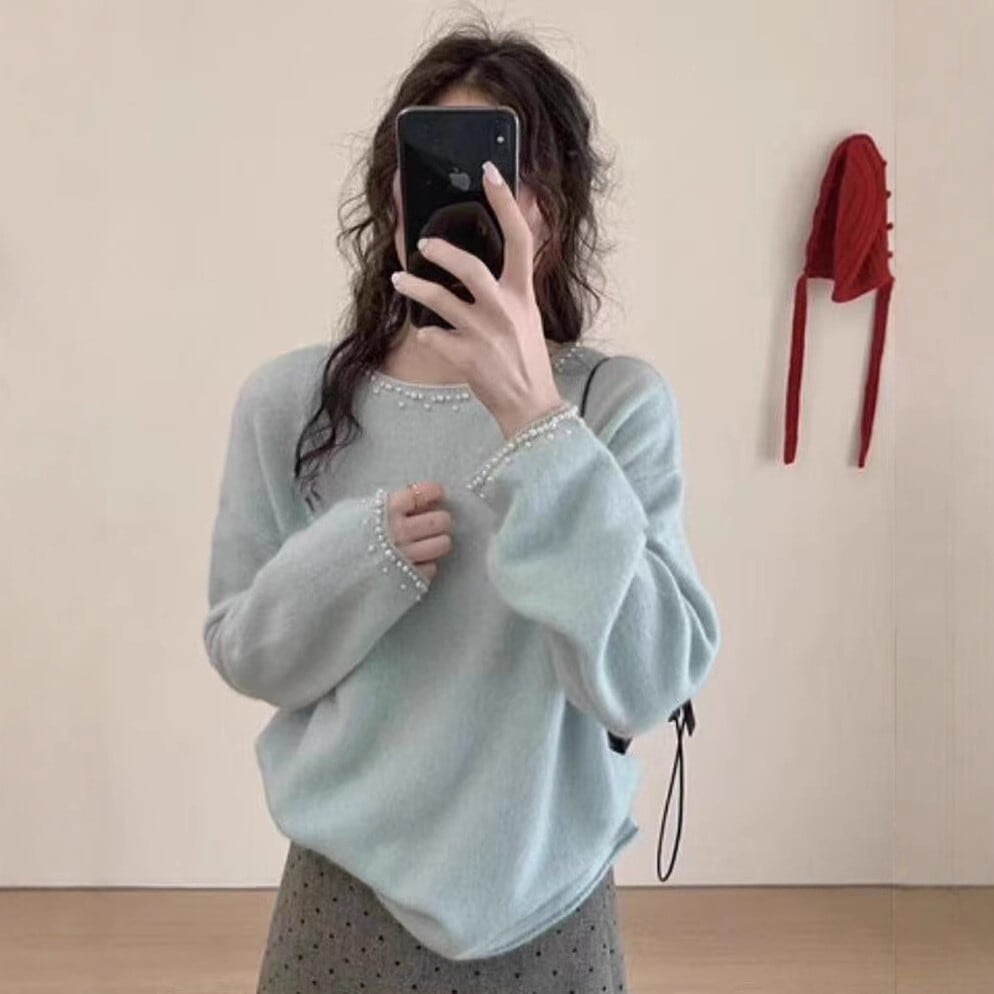 【tops】パールニットセーター　M28737