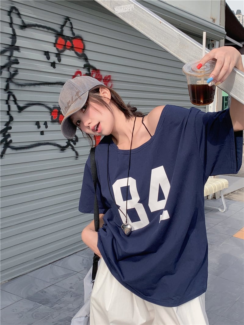 【tops】プリントTシャツ　M25173