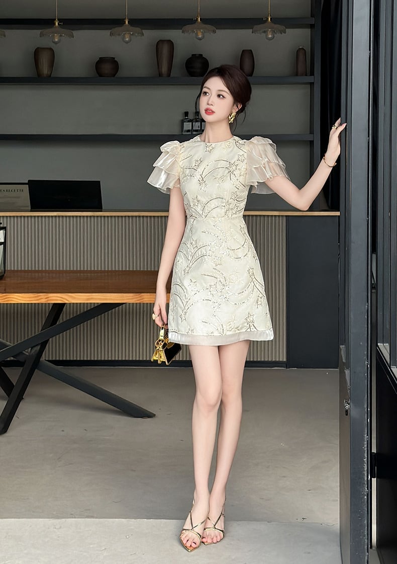【dress】パフスリーブワンピース　M24177