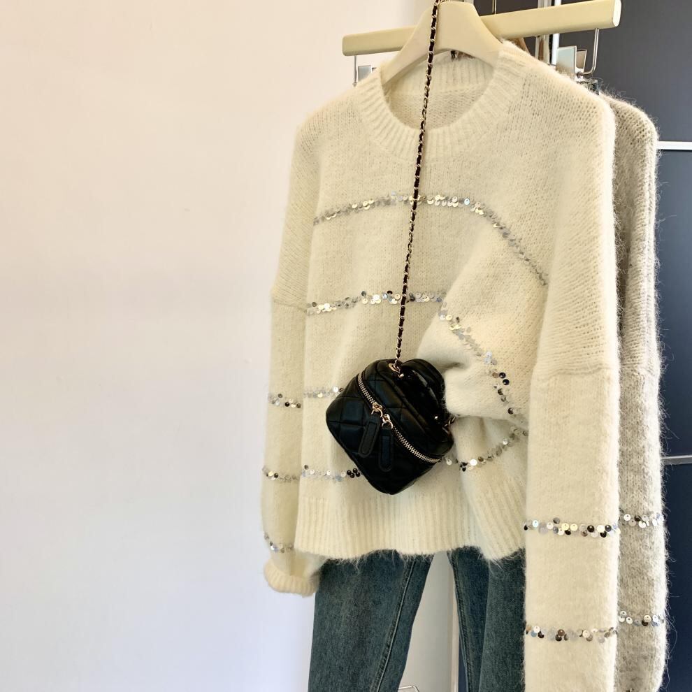 【tops】スパンコールニットセーター　M29252