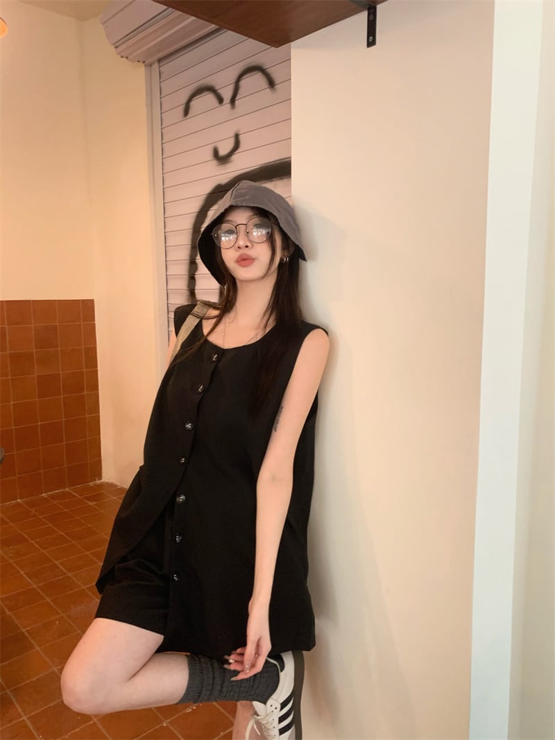 【set】ジレ×ショートパンツセット　M24526