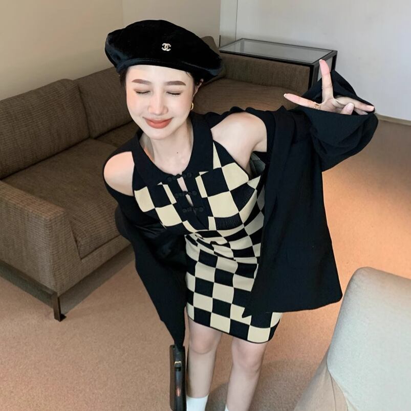 【dress】切り替えニットワンピース　M28574