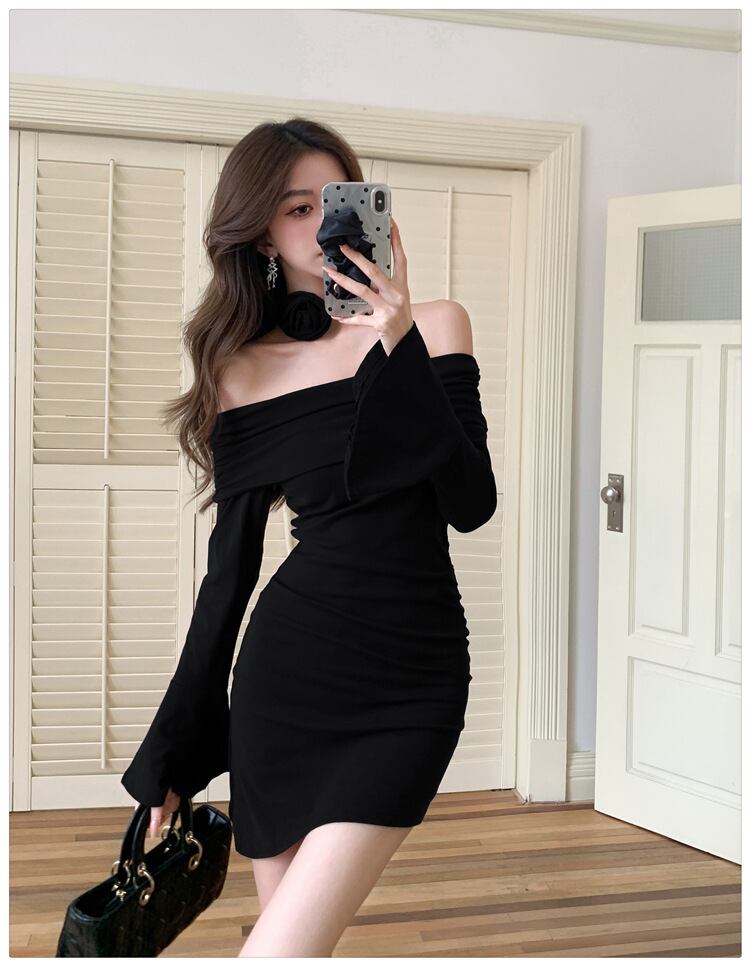 【dress】フレアスリーブワンピース　M29536