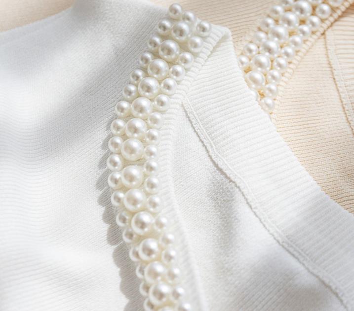 【tops】4色ビーズニットタンクトップF7405