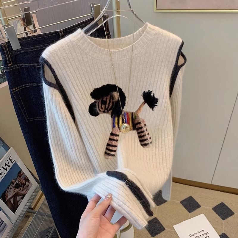 【tops】カートゥーンニットセーター　M26402
