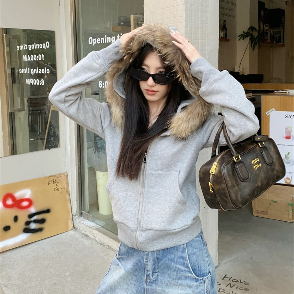 【outer】ファーフーディーパーカー　M27622