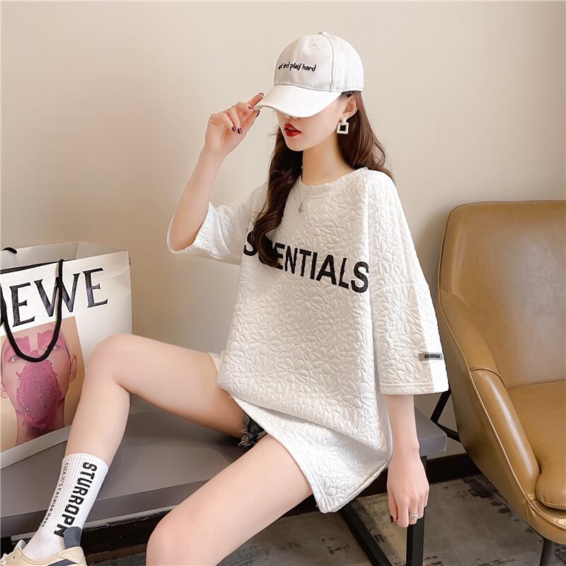 【tops】ラウンドネック半袖英字柄人気ゆったり着回しＴシャツF4969