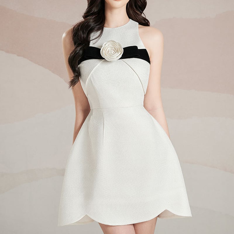 【dress】ノースリーブAラインワンピースF7205