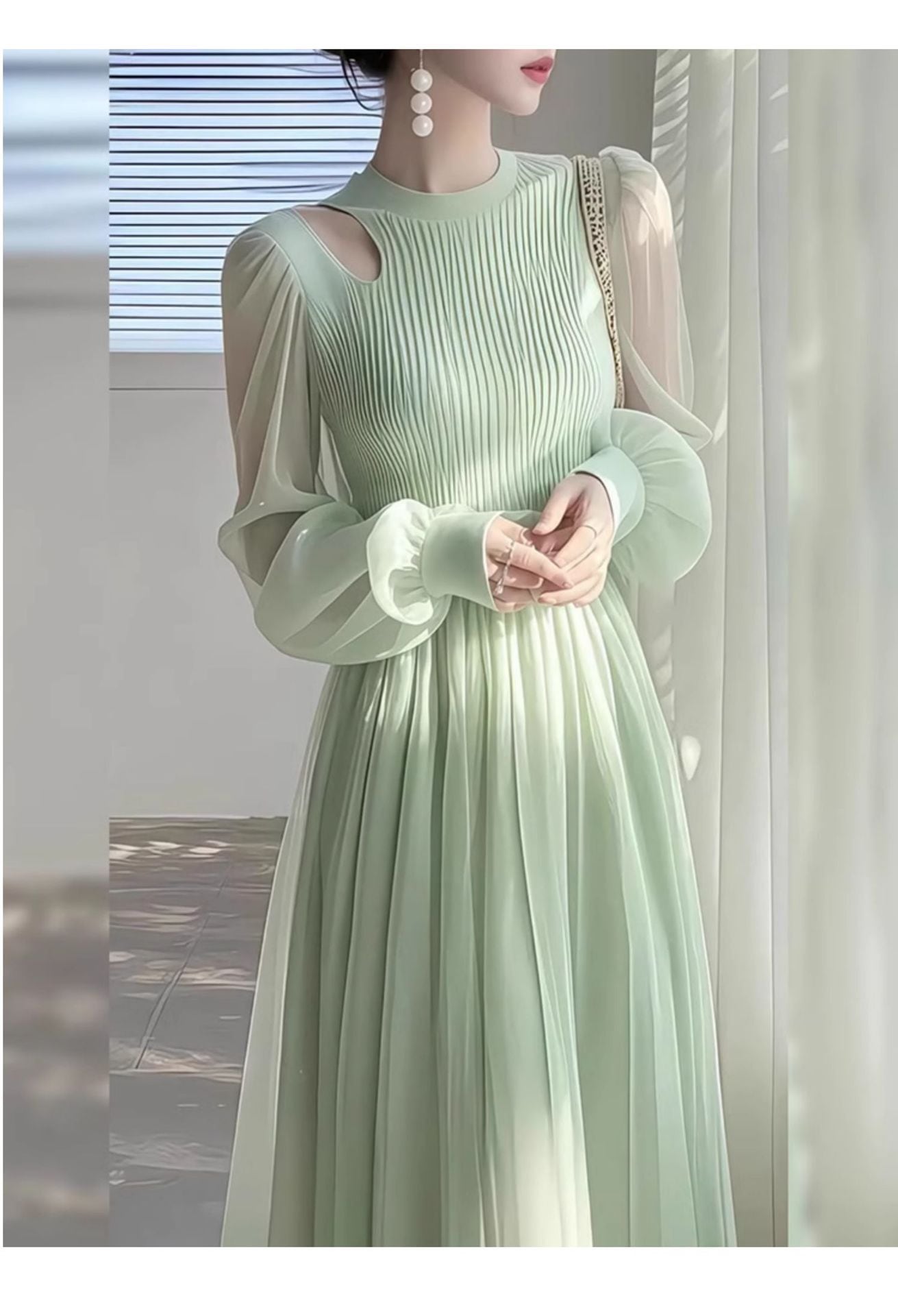 【dress】ドッキングニットワンピース　M30180
