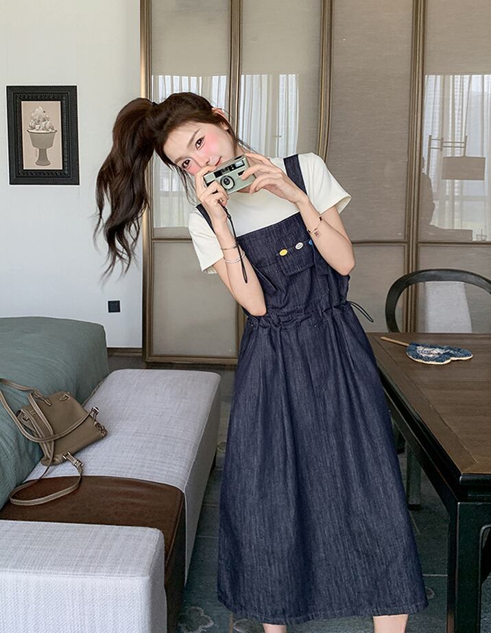 【dress】デニムサロペットスカート Q8321