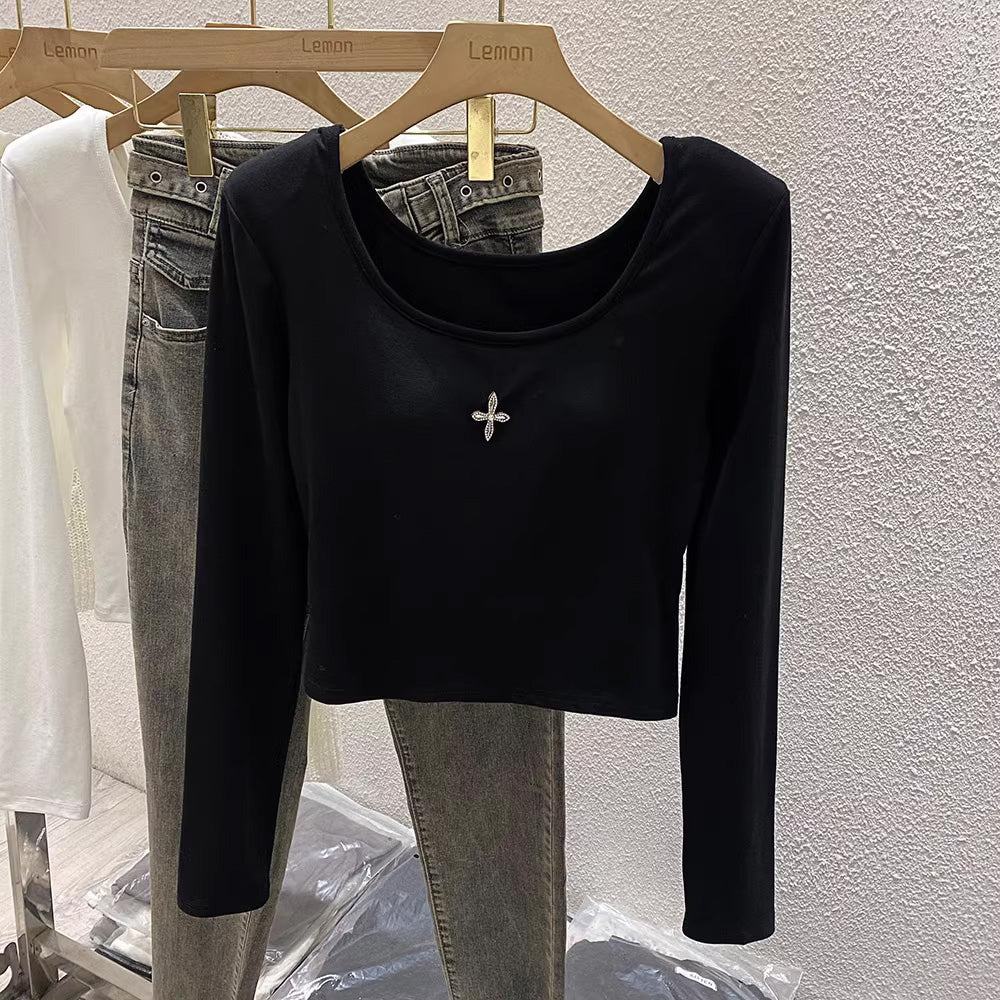 【tops】カップ付き長袖TシャツF7980