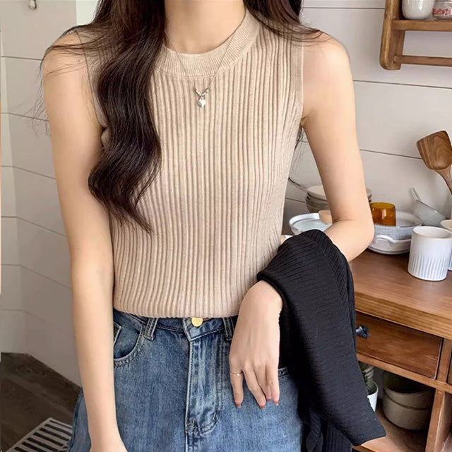 【tops】6色ニットタンクトップF7583