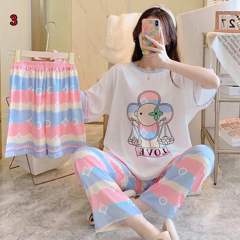 【ホーム・生活】3点上下セットルームウェアパジャマF7739