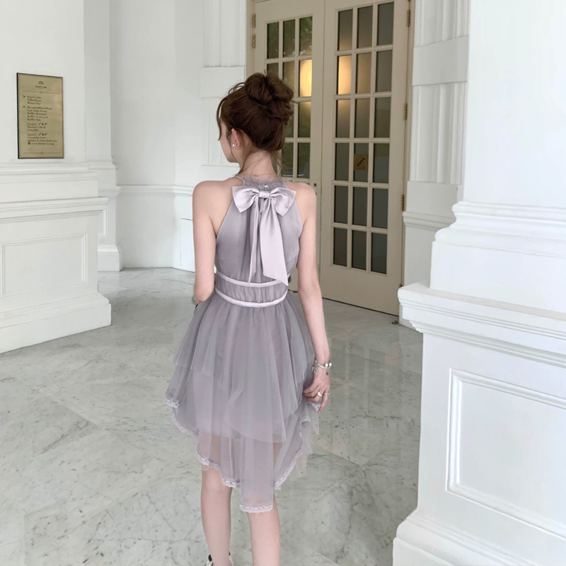 【dress】バックリボンチュールミニワンピース　M31380